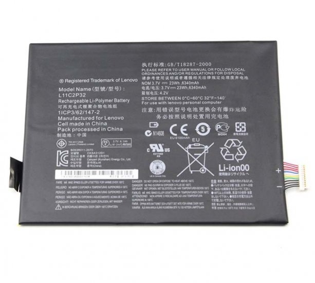 Replacement For Lenovo IdeaTab B6000-F Battery 24Wh 11.1V