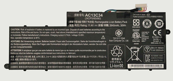 Replacement For Acer Aspire V5-122P V5-132 Battery 30Wh