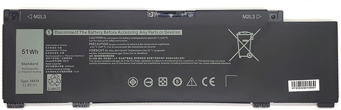 Replacement For Dell G3 15 3590 Battery 51Wh 11.4V