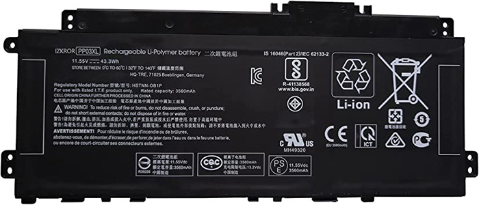 Replacement For HP PP03XL Battery 3560mAh 11.55V