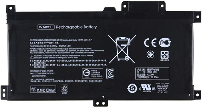 Replacement For HP WA03XL Battery 48Wh 11.4V
