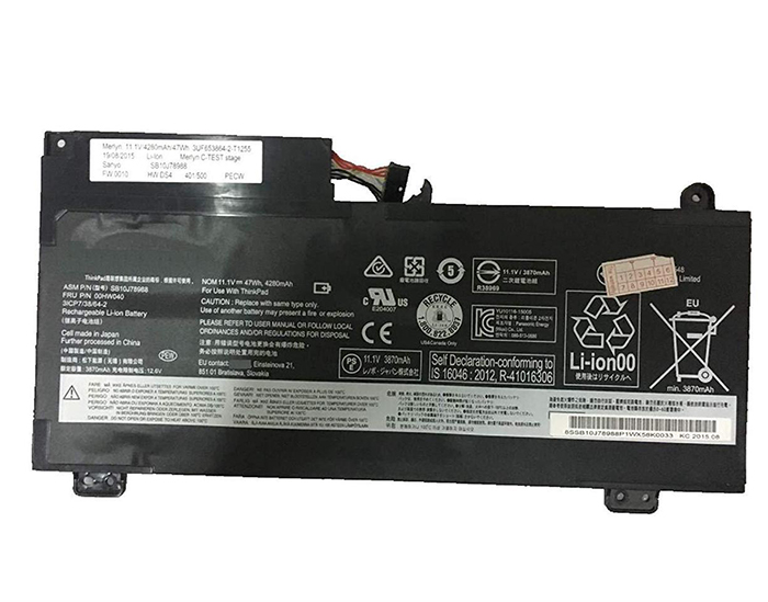 Replacement For Lenovo ThinkPad S5 Battery 47Wh 11.4V