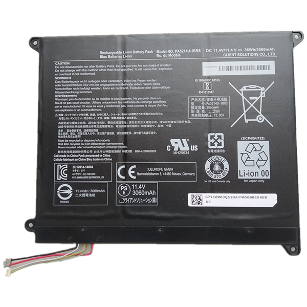 Replacement For Toshiba Portege WT20-B Battery 11.4V 36Wh